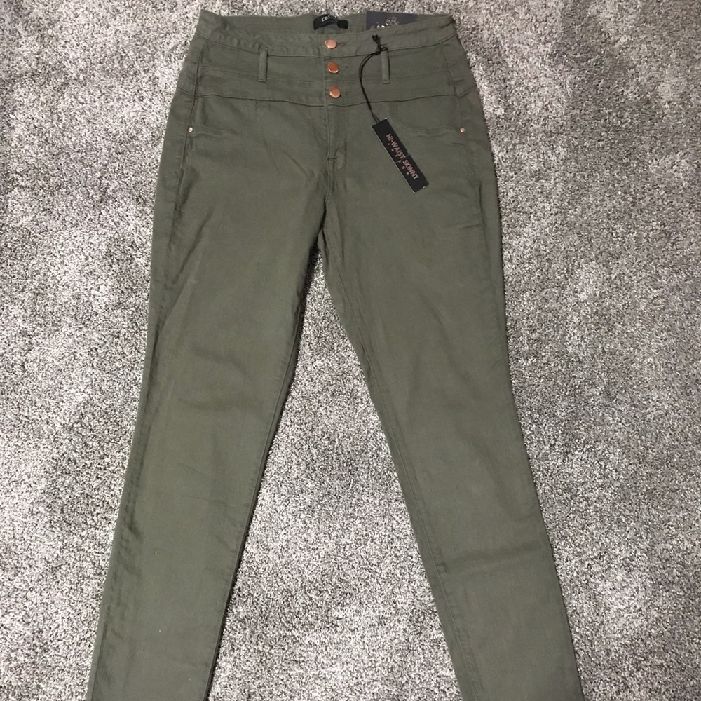 Olive high waisted skinny leggings